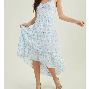 Altar'd State Femenine Floral Midi Dress Size:M, Style#Ramira White